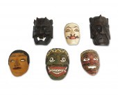 A GROUP OF JAVANESE MASKSA gro