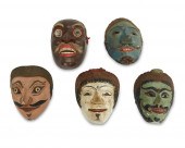 A GROUP OF JAVANESE MASKSA gro