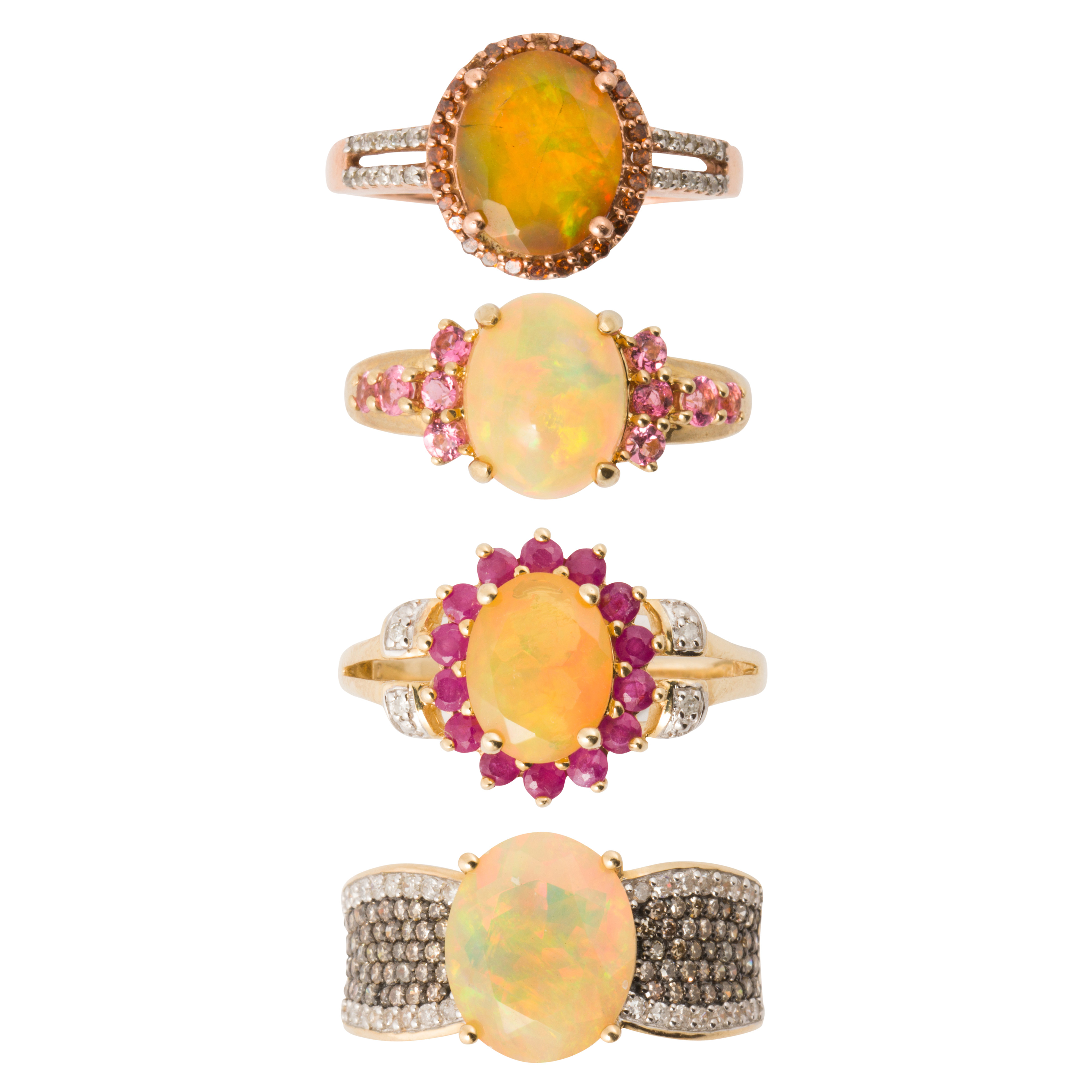 A GROUP OF JELLY OPAL AND GOLD