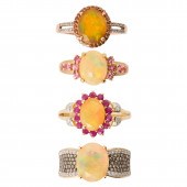 A GROUP OF JELLY OPAL AND GOLD