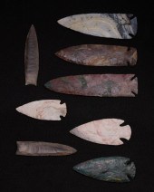 A GROUP OF LARGE STONE POINTSA