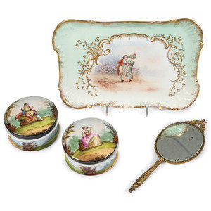 A Group of Limoges Porcelain Vanity