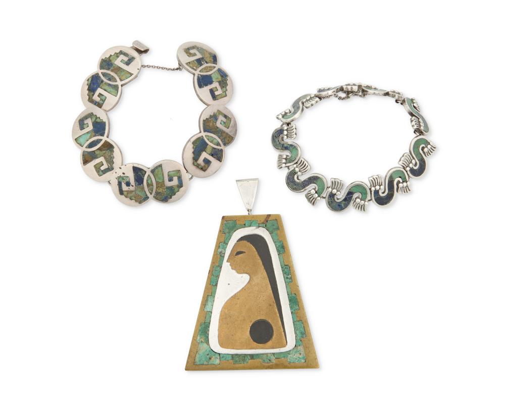 A GROUP OF LOS CASTILLO STONE INLAY