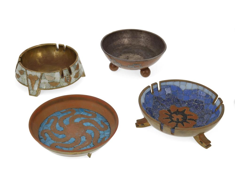 A GROUP OF METAL TABLE ITEMSA group