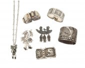 A GROUP OF MEXICAN SILVER JEWE
