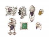 A GROUP OF MEXICAN SILVER JEWE