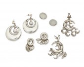 A GROUP OF MEXICAN SILVER EARR