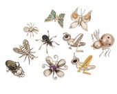 A GROUP OF MEXICAN SILVER FIGU