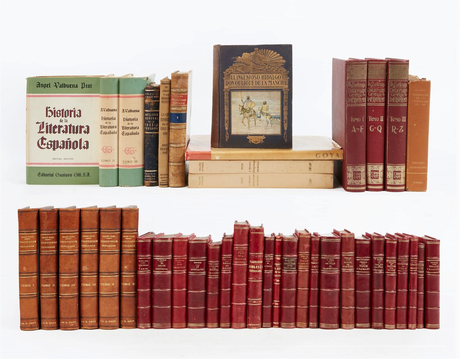 A GROUP OF MOSTLY LEATHER-BOUND