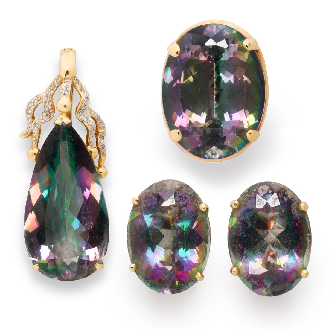 A GROUP OF MYSTIC TOPAZ AND