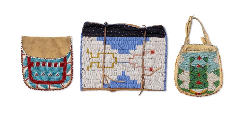 A GROUP OF NATIVE AMERICAN BEADED