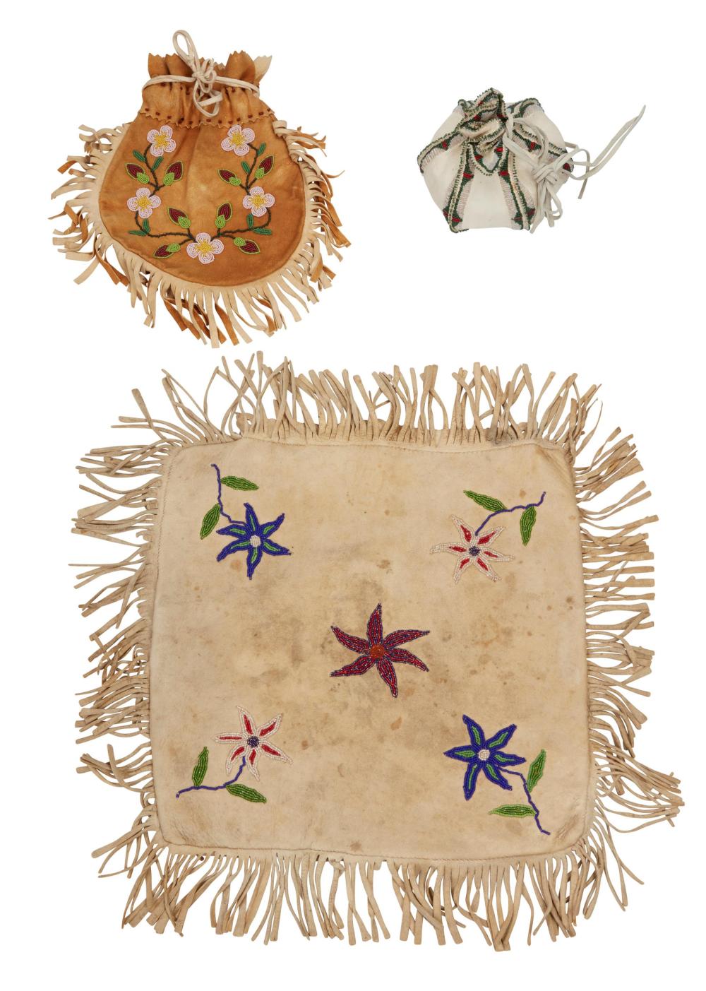 A GROUP OF NATIVE AMERICAN BEADED