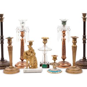 A Group of Nine Candlesticks