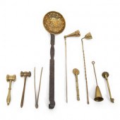 A Group of Nine English Brass