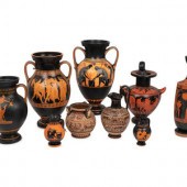 A Group of Nine Greek Style Ve