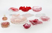 A GROUP OF NINE MURANO GLASS A