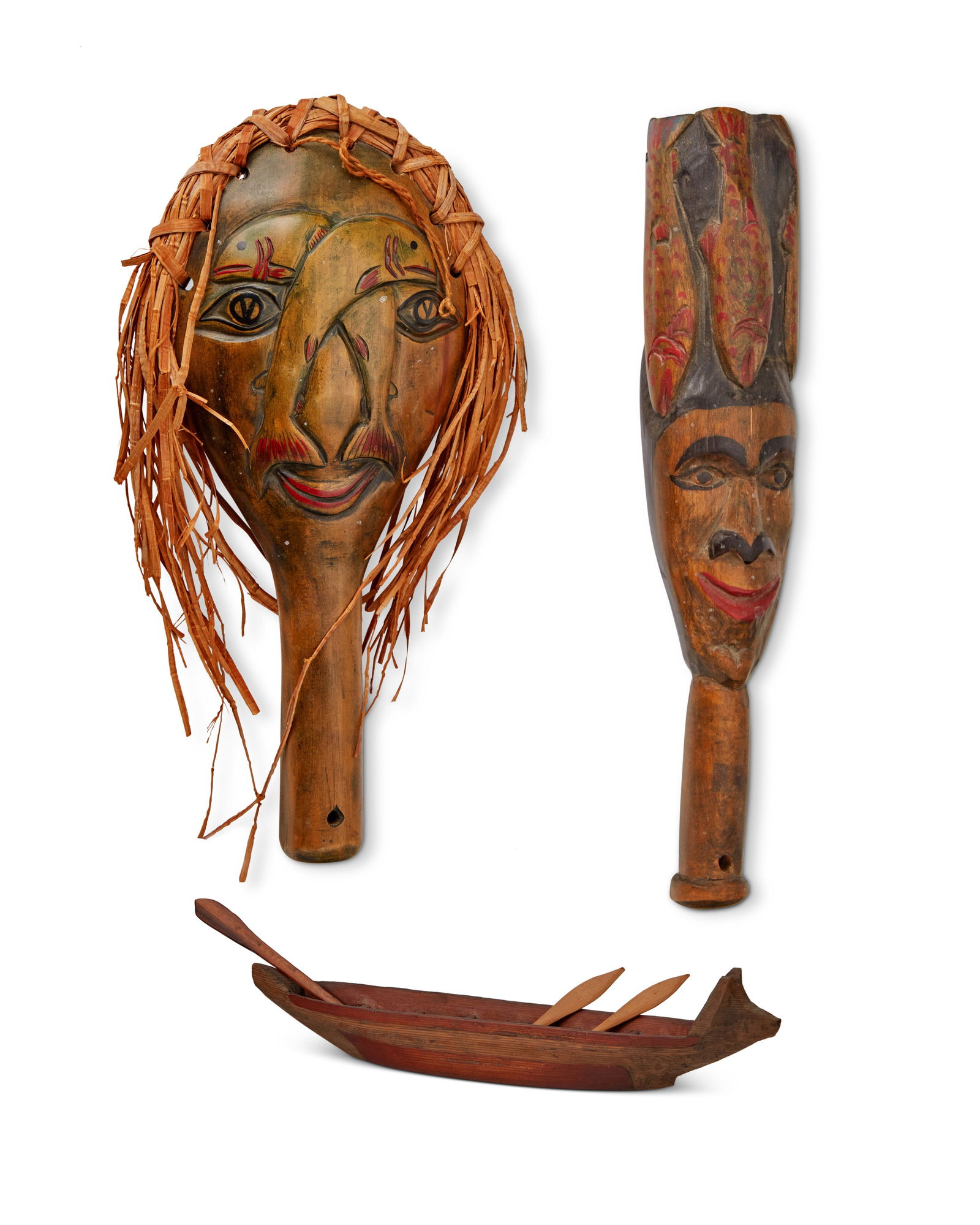 A GROUP OF NORTHWEST COAST CARVED