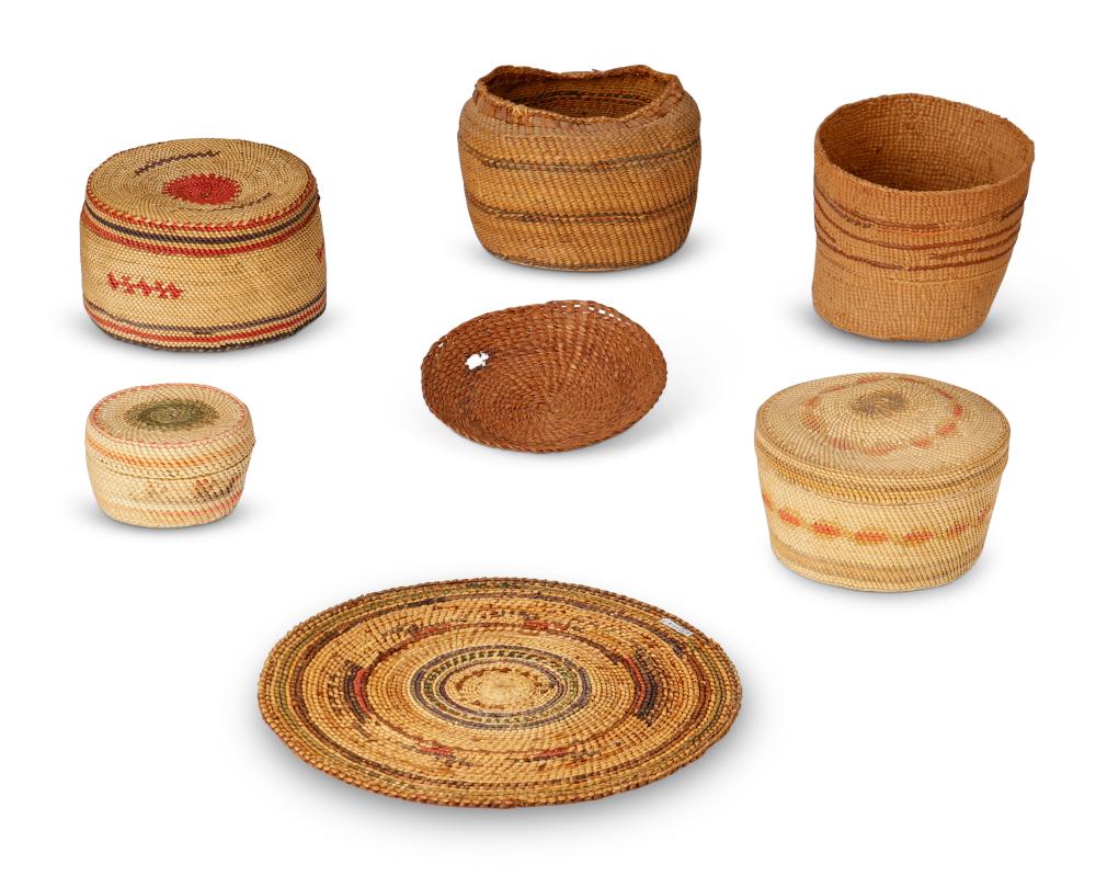 A GROUP OF NORTHWEST COAST BASKETSA