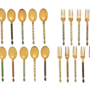 A Group of Norwegian Enameled