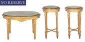 A GROUP OF ONYX AND GILTWOOD T