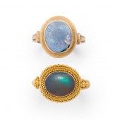 A GROUP OF OPAL AND GOLD RINGS