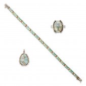 A GROUP OF OPAL INLAY JEWELRY,