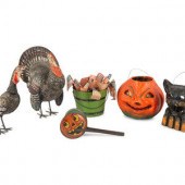 A Group of Papier-Mâché Holida