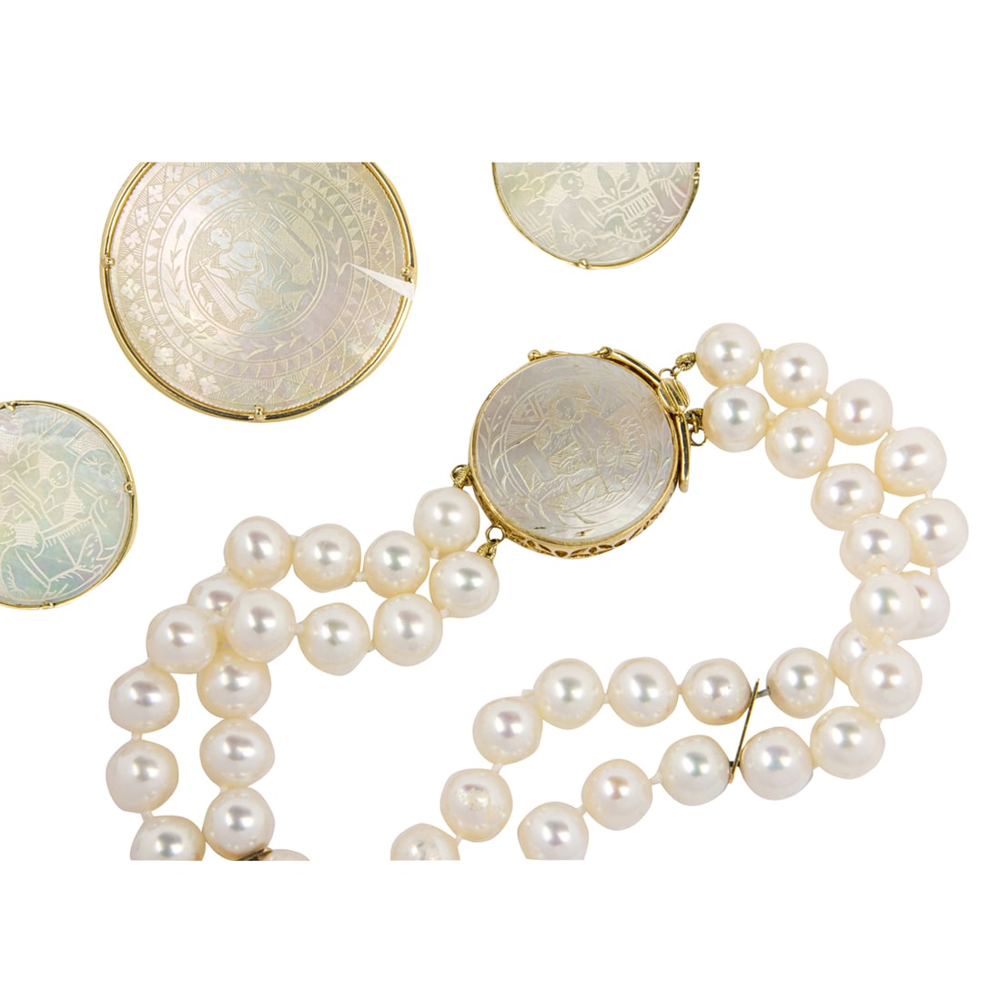 A GROUP OF PEARL, MOTHER OF PEARL