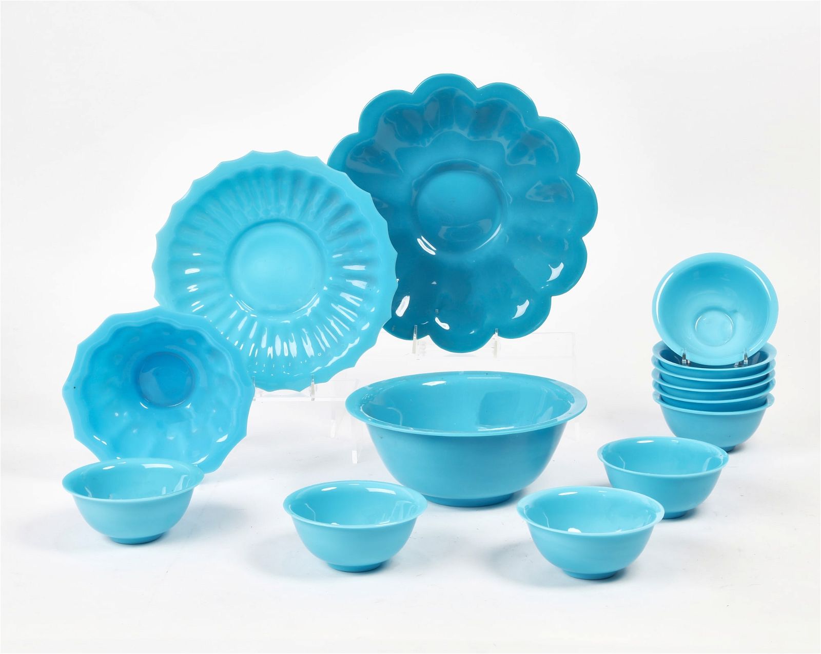 A GROUP OF PEKING BLUE GLASS