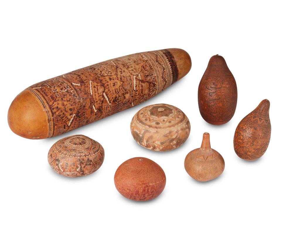 A GROUP OF PERUVIAN CARVED