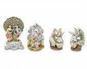 A GROUP OF PORCELAIN FIGURESA