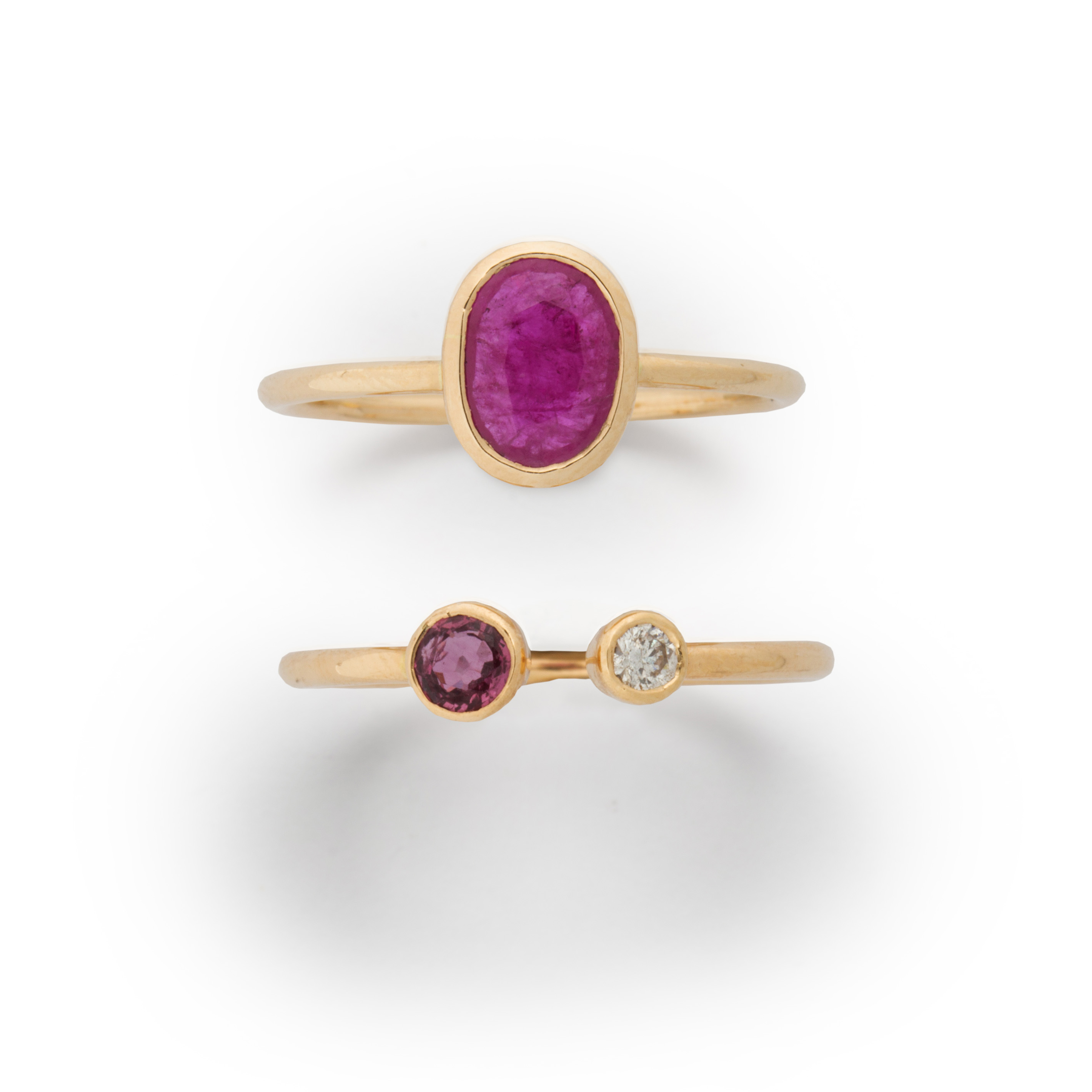 A GROUP OF RUBY AND PINK SAPPHIRE