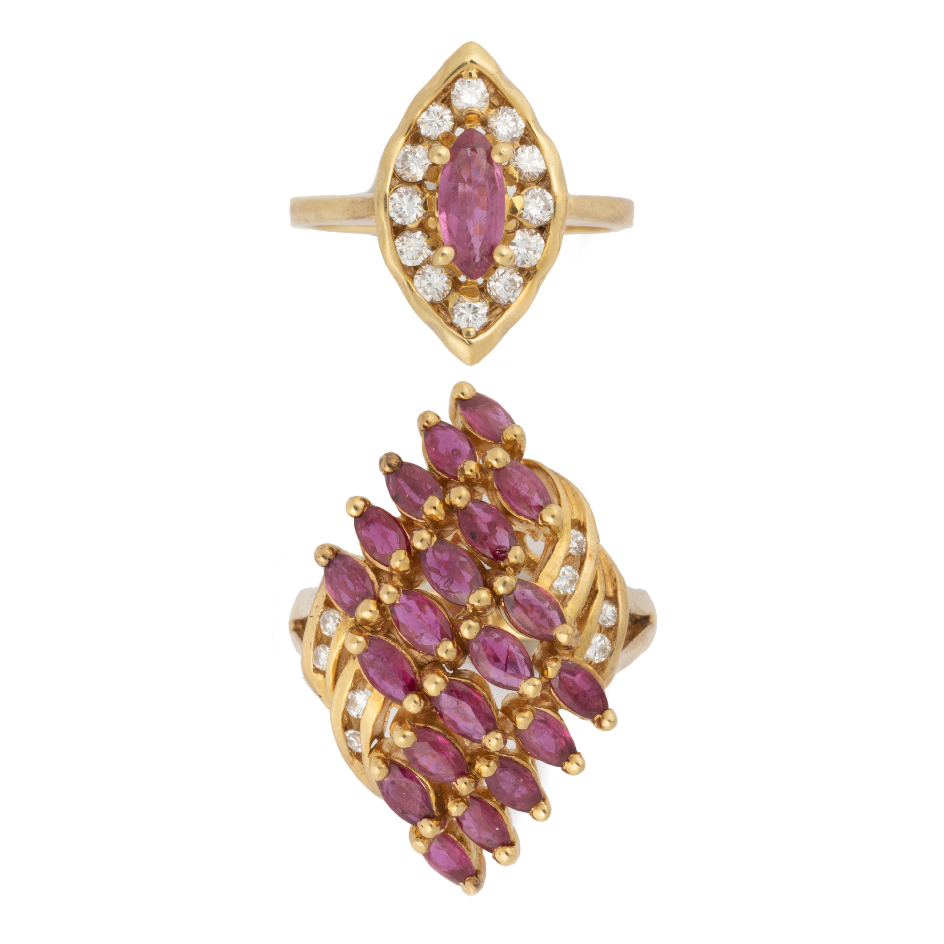 A GROUP OF RUBY, DIAMOND AND