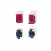 A GROUP OF RUBY, SAPPHIRE AND