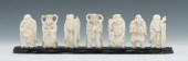 A Group of Seven Carved Ivory