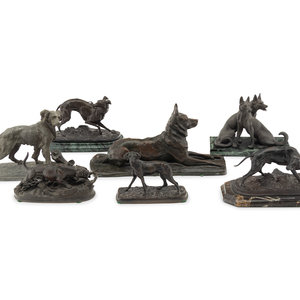 A Group of Seven French Bronze