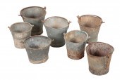 A GROUP OF SEVEN GALVANISED ME