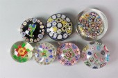 A GROUP OF SEVEN GLASS PAPERWE