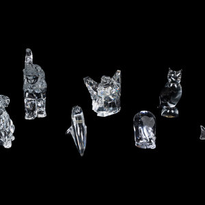 A Group of Seven Glass Animals 20th