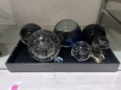 A GROUP OF SEVEN GLASS PAPERWE