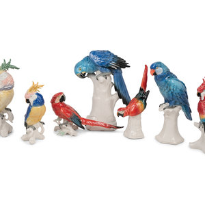 A Group of Seven Karl Ens Porcelain