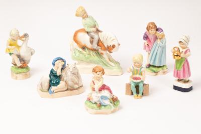 A group of seven Royal Worcester