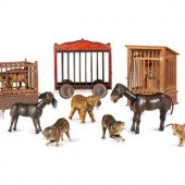 A Group of Shoenhut Animals an