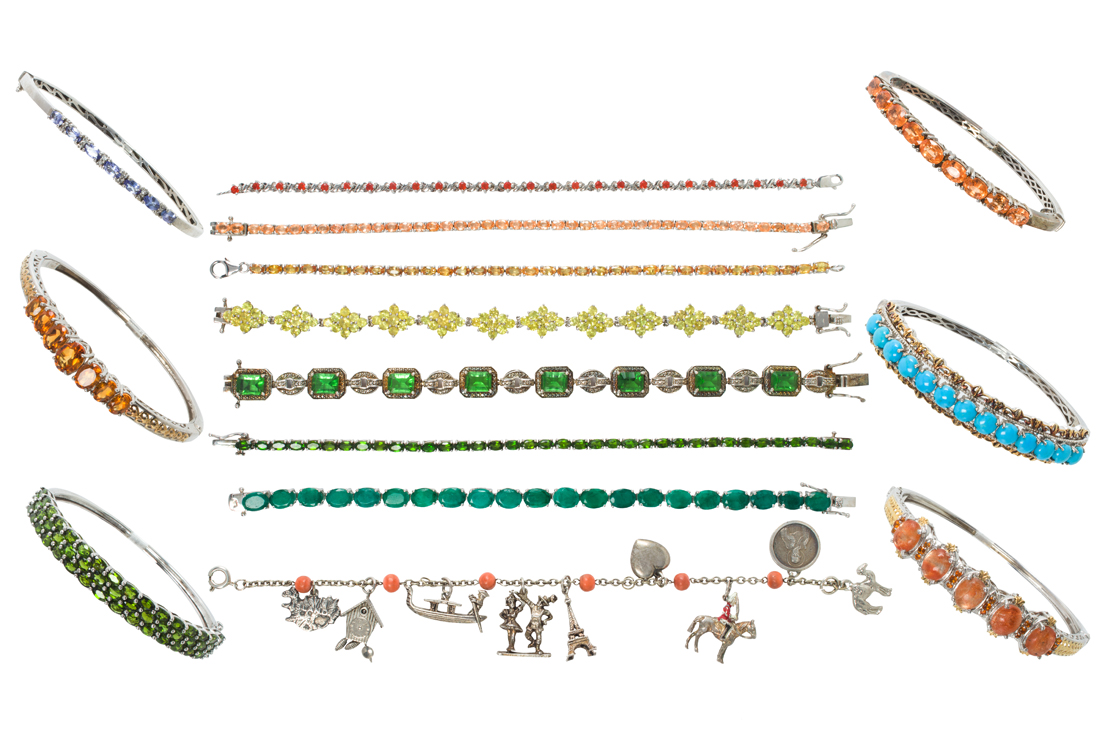 A GROUP OF SILVER BRACELET A