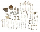 A GROUP OF SILVER FLATWARE AND