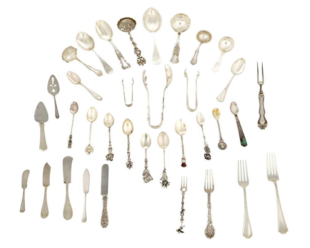 A GROUP OF SILVER FLATWAREA group