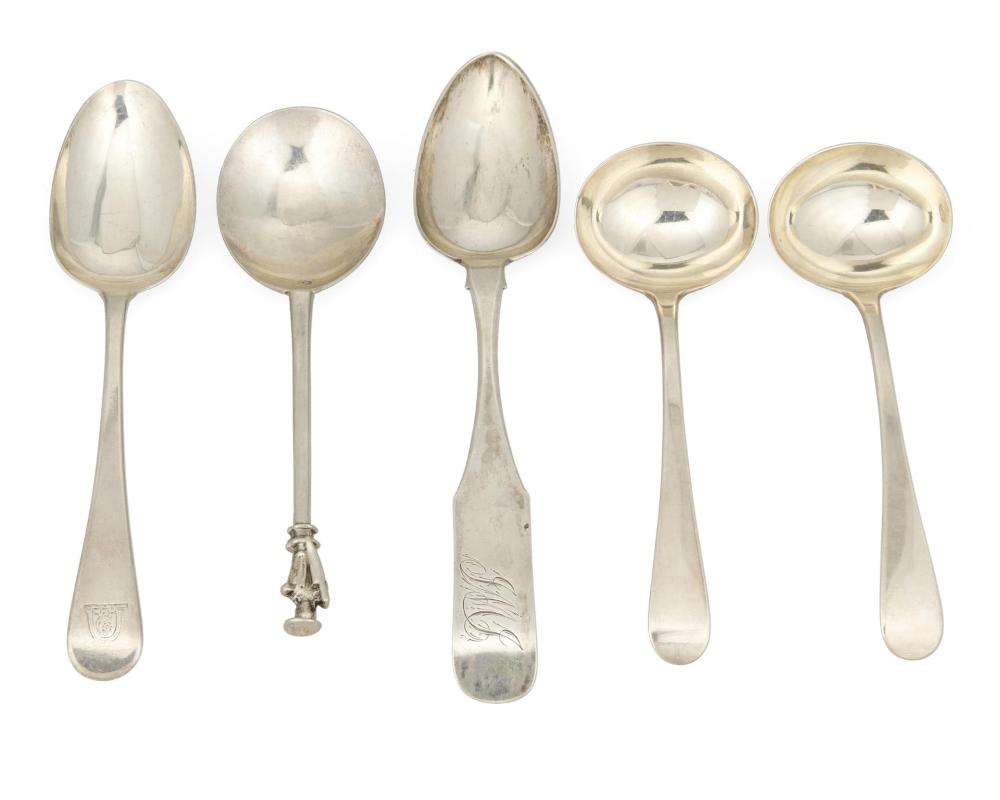 A GROUP OF SILVER FLATWAREA group