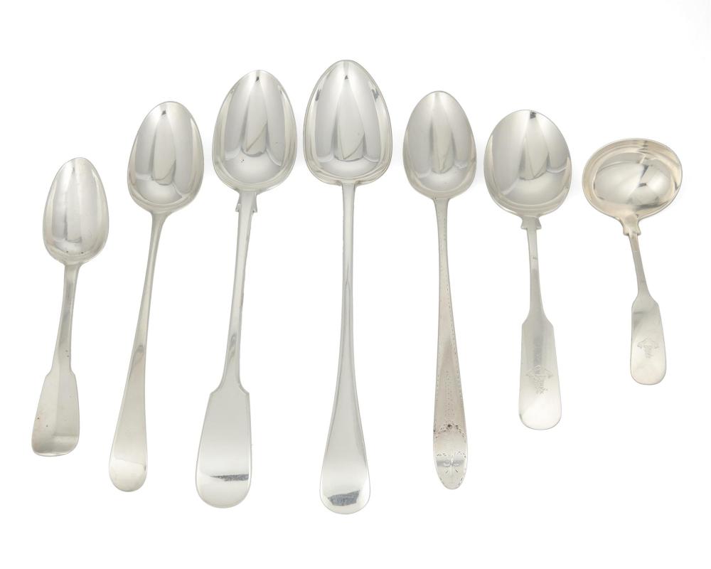 A GROUP OF SILVER FLATWAREA group