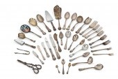 A GROUP OF SILVER FLATWAREA gr