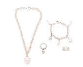 A GROUP OF SILVER JEWELRY INCL